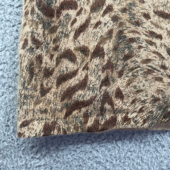LIZ CLAIBORNE Knit Top Large Petite Animal Print Y2K Western Safari Vtg Sweater - Picture 6 of 8